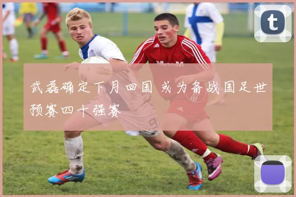 武磊确定下月回国 或为备战国足世预赛四十强赛